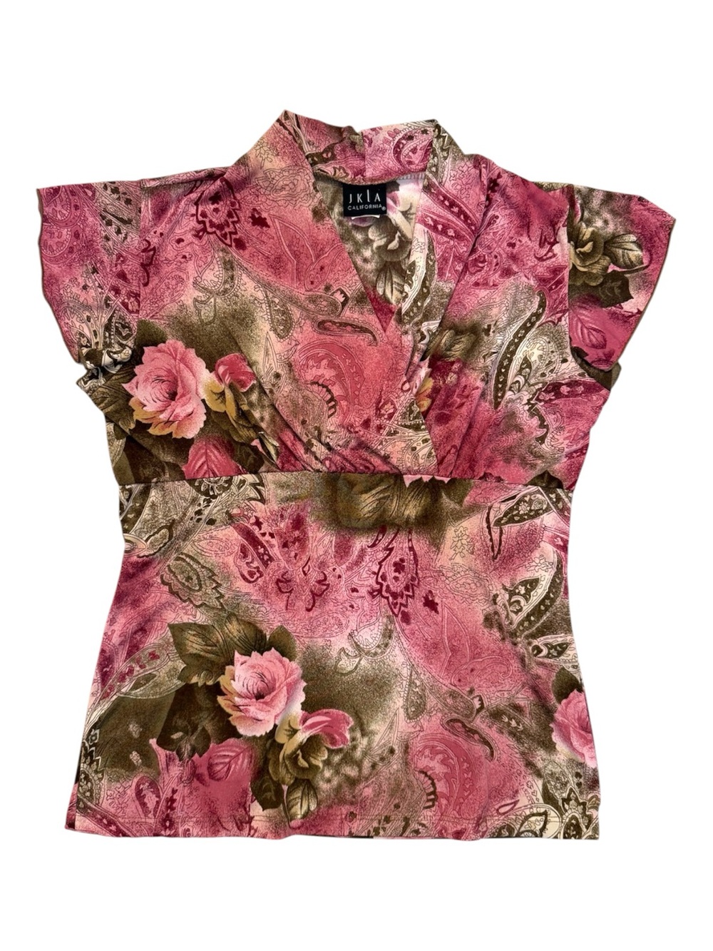 JKLA Y2K Floral Paisley Wrap Top